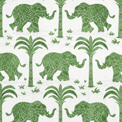 Elephant Velvet Green Fabric - W716201 - Thibaut Fabric