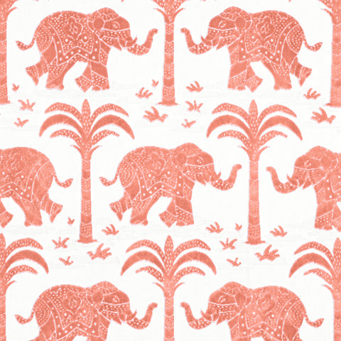 Elephant Velvet Coral Fabric - W716203 - Thibaut Fabric