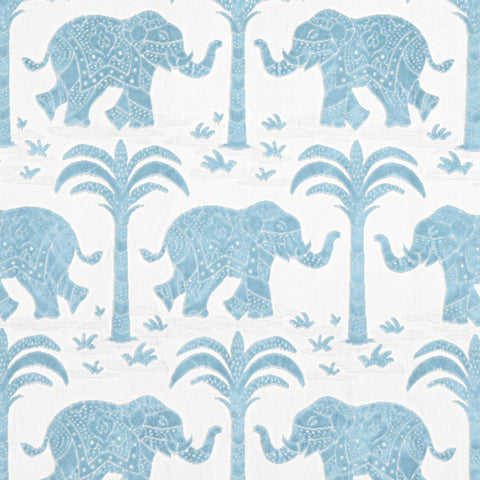 Elephant Velvet French Blue Fabric - W716204 - Thibaut Fabric