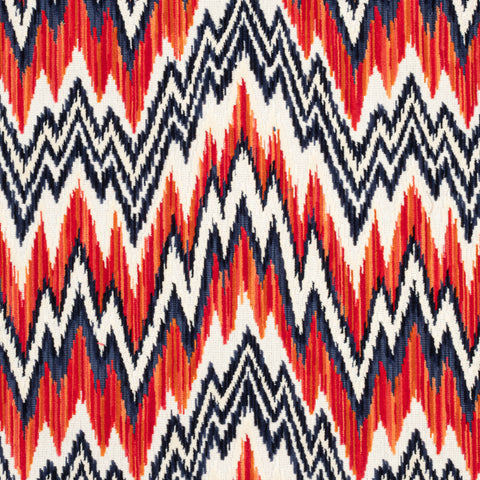 Rhythm Velvet Flame and Navy Fabric - W72816 - Thibaut Fabric