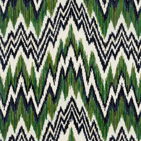 Rhythm Velvet Emerald and Navy Fabric - W72817 - Thibaut Fabric