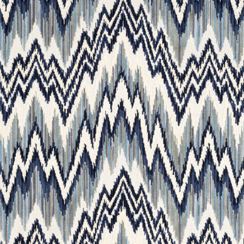 Rhythm Velvet Sterling and Navy Fabric - W72820 - Thibaut Fabric