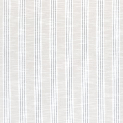 Southport Stripe Flax and Grey Fabric - W73492 - Thibaut Fabric