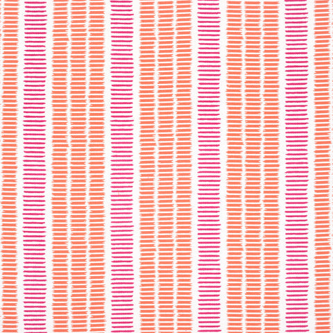 Topsail Stripe Coral and Peony Fabric - W73512 - Thibaut Fabric