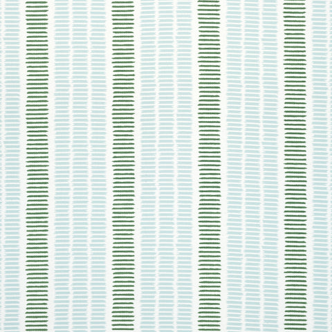 Topsail Stripe Seafoam and Kelly Green Fabric - W73517 - Thibaut Fabric