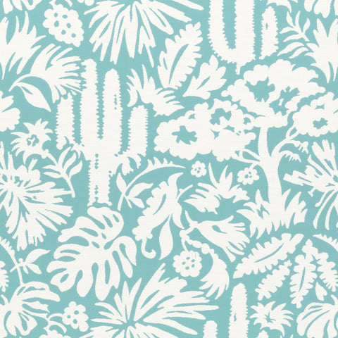 Botanica Aqua Fabric - W74621 - Thibaut Fabric