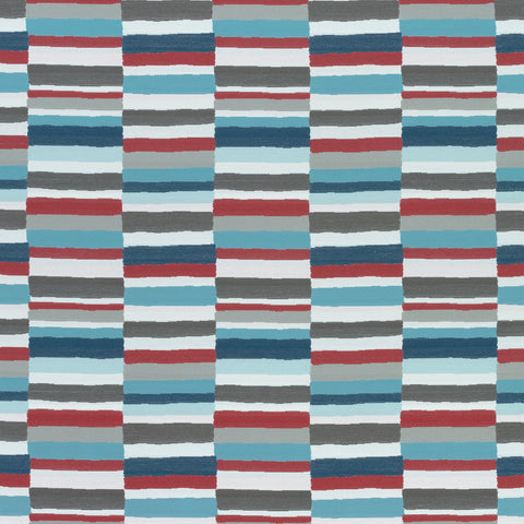 Carnivale Teal and Cranberry Fabric - W74689 - Thibaut Fabric