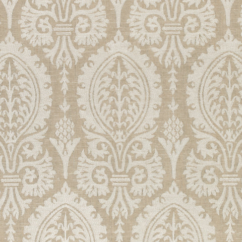 Sir Thomas Embroidery Flax Fabric - W772569 - Thibaut Fabric