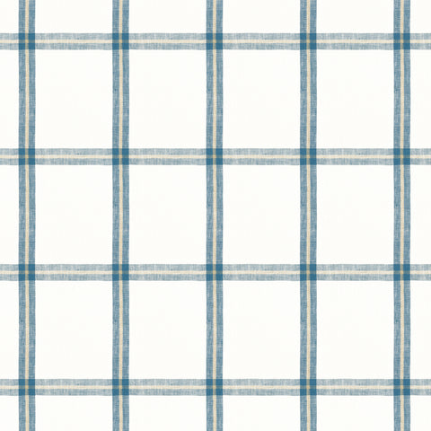 Huntington Plaid Navy Fabric - W781331 - Thibaut Fabric