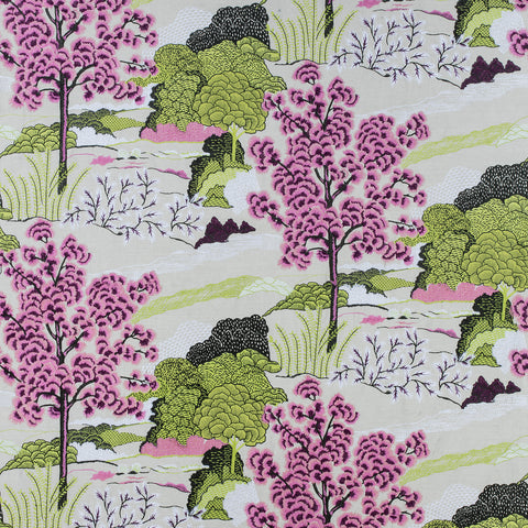 Daintree Embroidery Fuchsia Fabric - W785002 - Thibaut Fabric