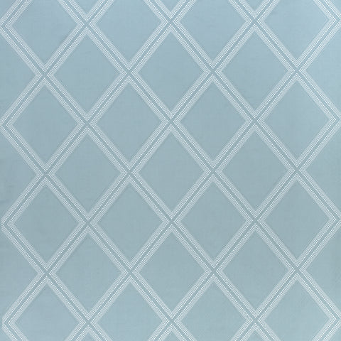 Diamond Head Embroidery Aqua Fabric - W785014 - Thibaut Fabric