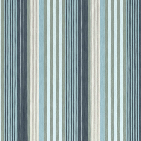 Esprit Stripe Navy and Sky Fabric - W81704 - Thibaut Fabric