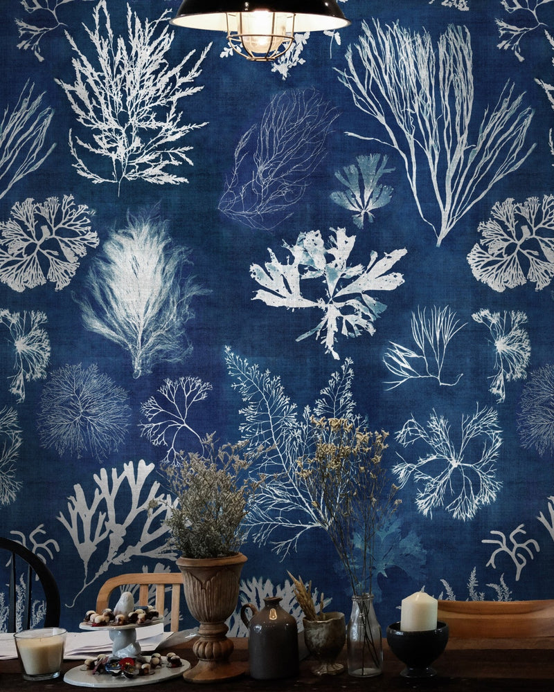 Mind The Gap - ALGAE Navy Blue Wallpaper - WP20297