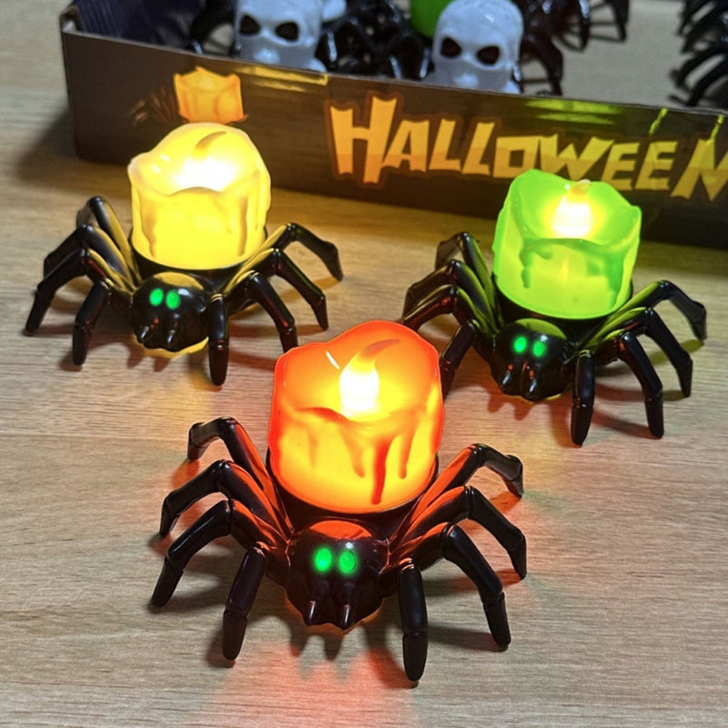 Halloween Pumpkin Spider Candle Light Props β Scary Party Decor glodeco