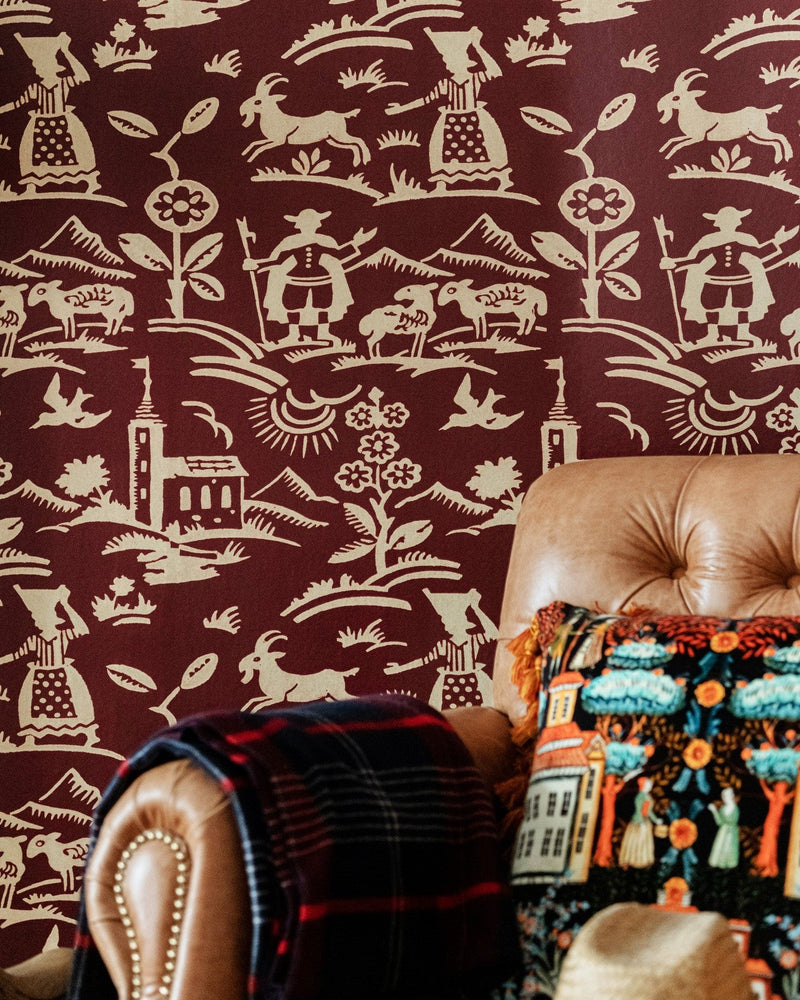 Mind The Gap - BRIXEN Maroon Wallpaper - WP30137