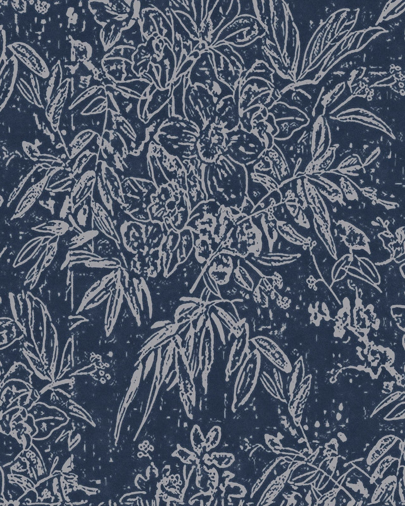 Mind The Gap - CHERRY ORCHARD Indigo Wallpaper - WP30008