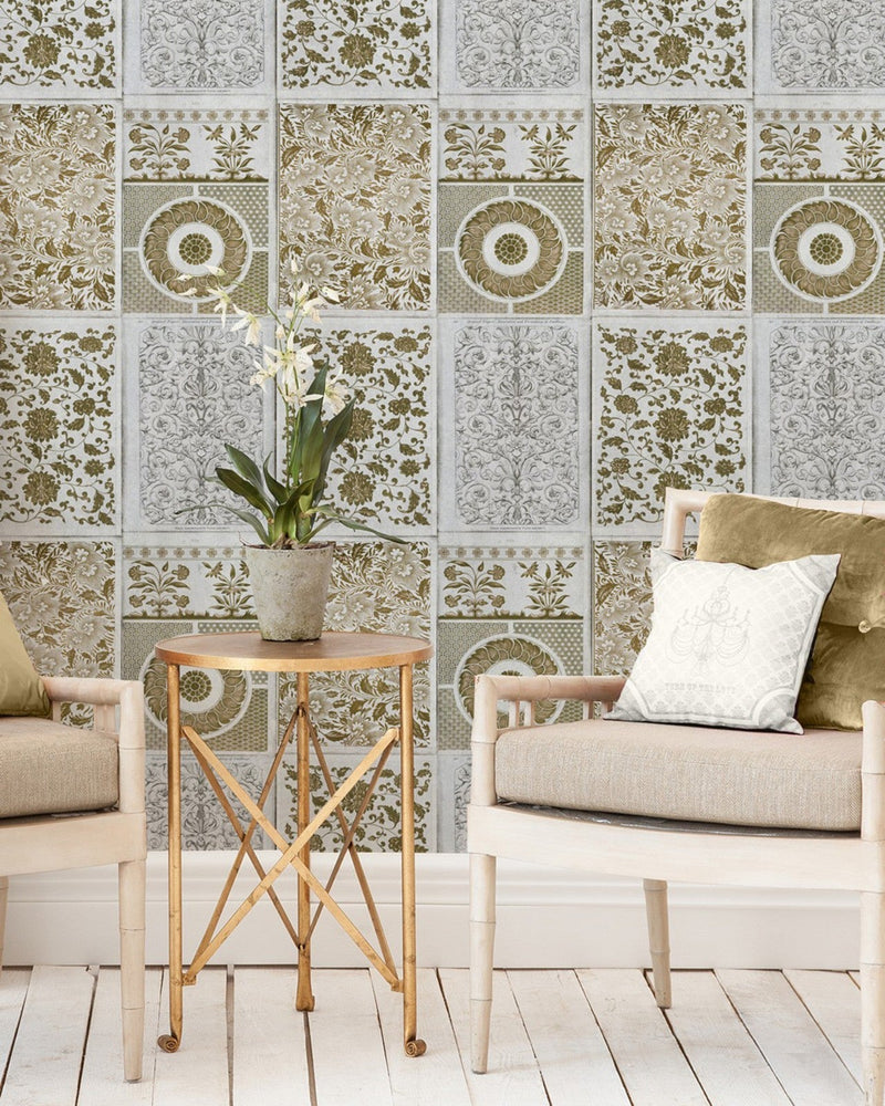 Mind The Gap - CHINESE PATTERN Brown Premium Wallpaper - WP20052