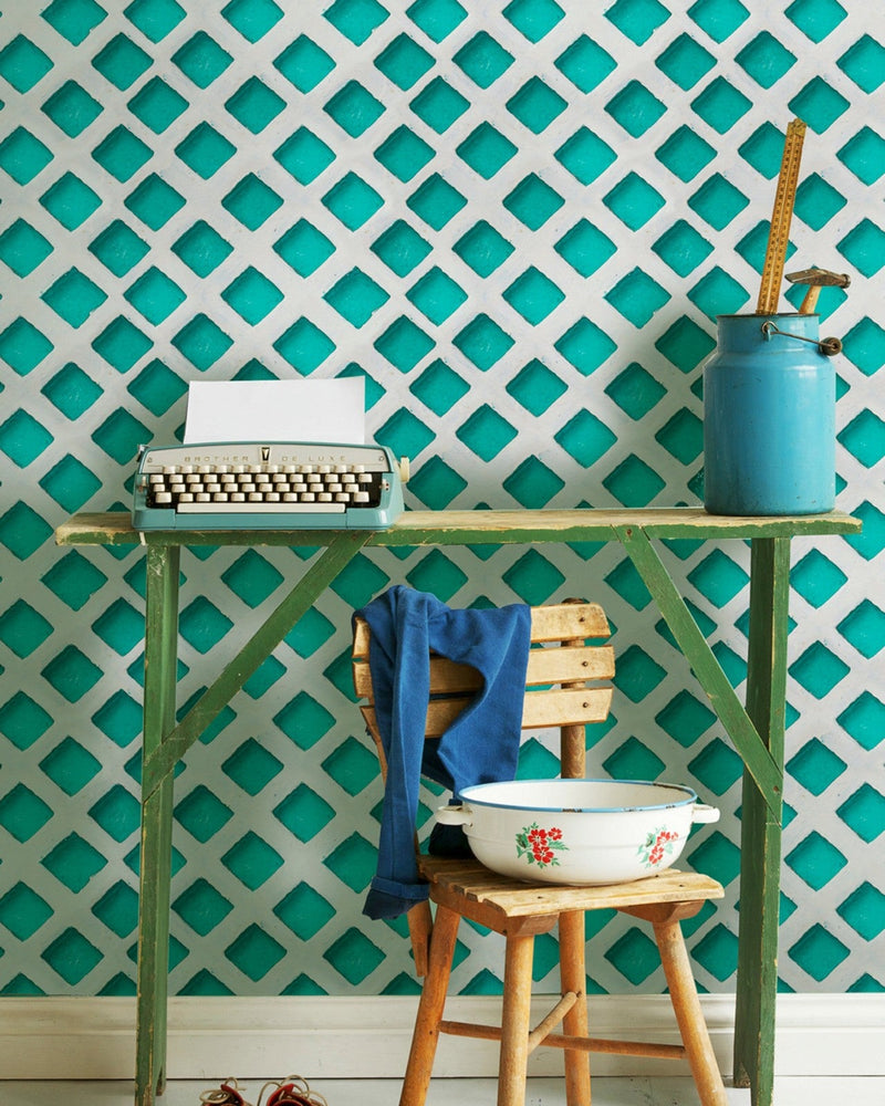 Mind The Gap - CONCRETE PATCH Turquoise Premium Wallpaper - WP20056