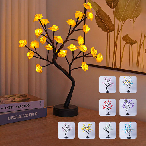 Rose Flower Tree Table Lamp β USB Fairy Night Light Decoration. glodeco
