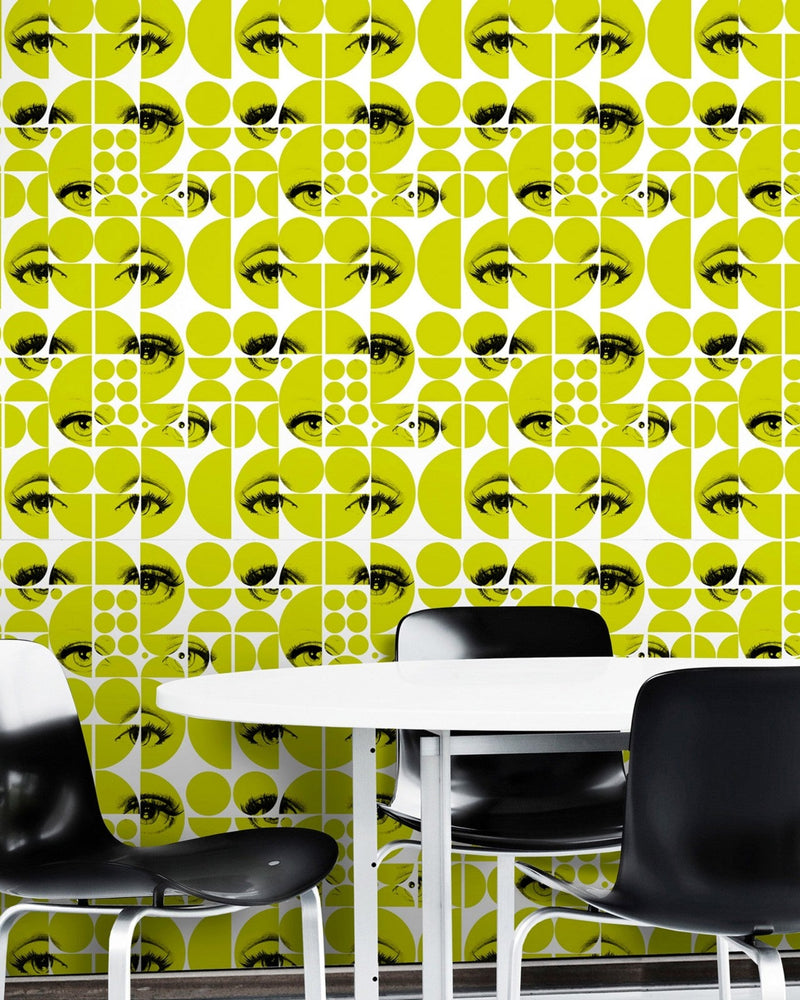 Mind The Gap - EYES AND CIRCLES Green Premium Wallpaper - WP20085