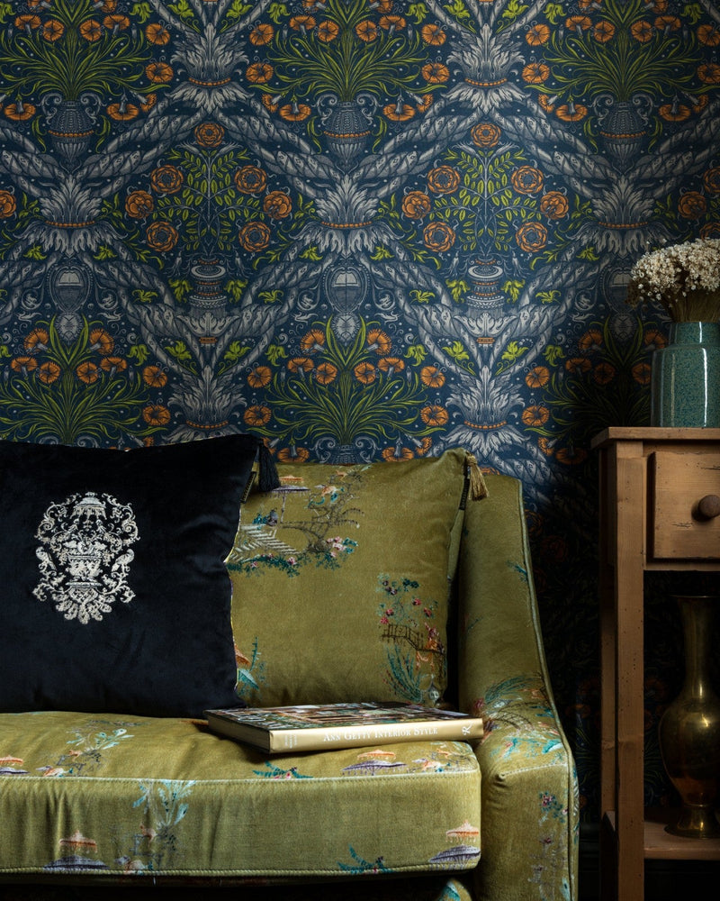 Mind The Gap - FLORAL ORNAMENT Scarlet Wallpaper - WP20471