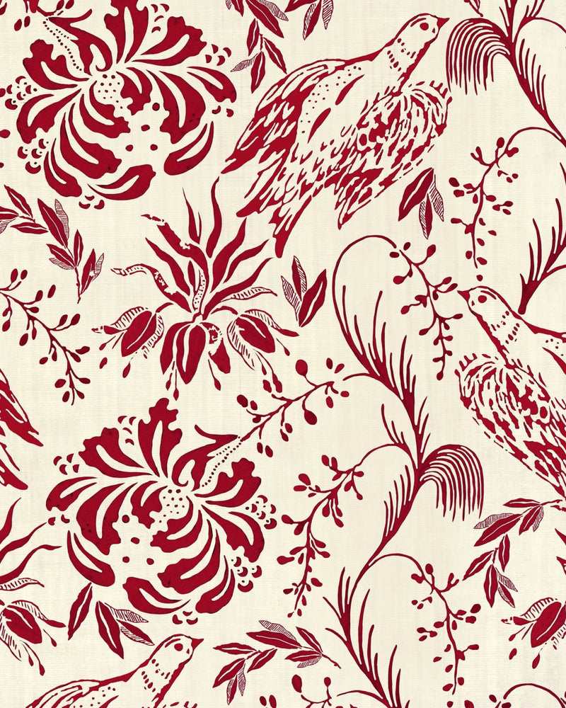 Mind The Gap - FOLK EMBROIDERY Crimson Wallpaper - WP30014