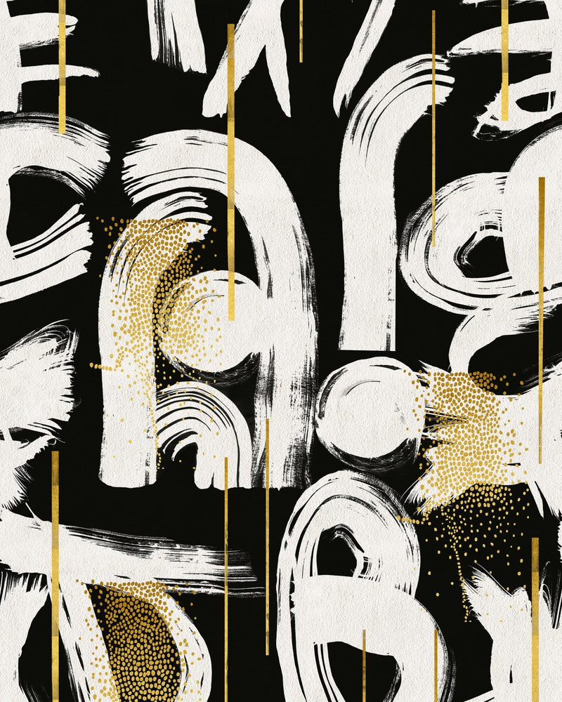 Mind The Gap - GESTURAL ABSTRACTION Anthracite Wallpaper - WP20331