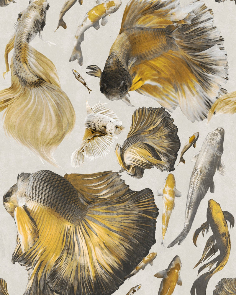Mind The Gap - GOLDFISH Ivory Wallpaper - WP20302
