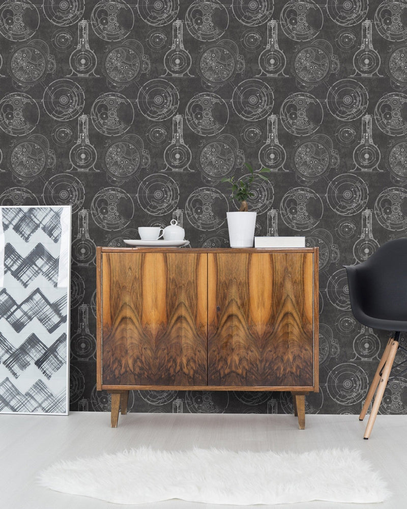 Mind The Gap - HORLOGERIE Anthracite Premium Wallpaper - WP20043