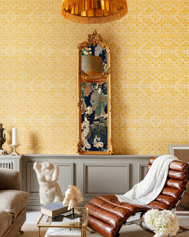 Mind The Gap - KALAMKARI Citrus Wallpaper - WP30117