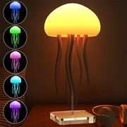 Glodeco LED Jellyfish Mood Lamp on desk for bedroom decor