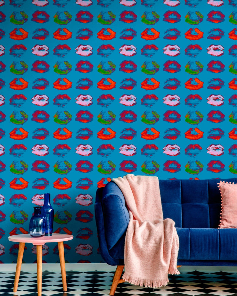 Mind The Gap - NEON KISS Blue Wallpaper - WP20379