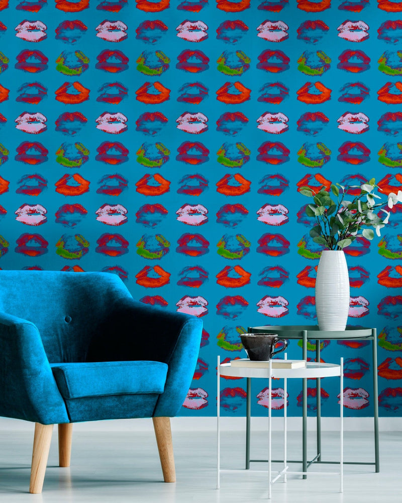Mind The Gap - NEON KISS Blue Wallpaper - WP20379