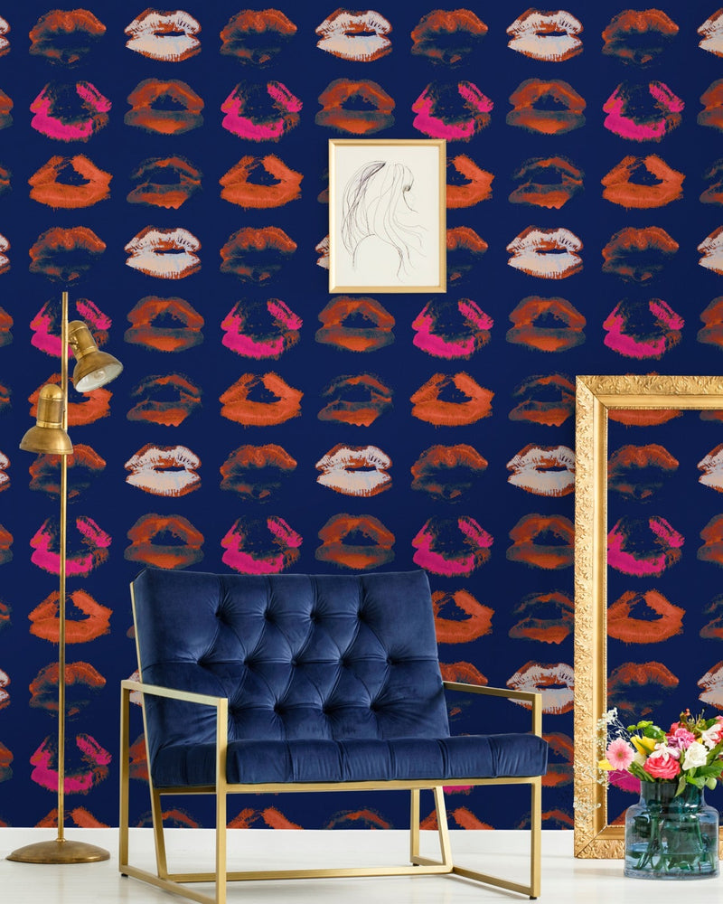 Mind The Gap - NEON KISS Indigo Wallpaper - WP20380
