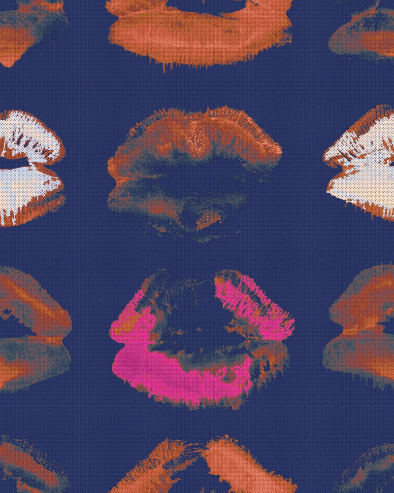 Mind The Gap - NEON KISS Indigo Wallpaper - WP20380