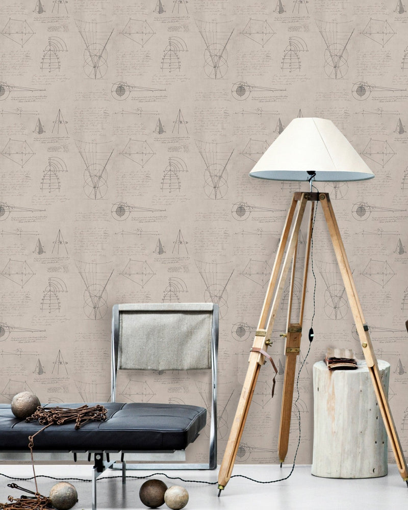 Mind The Gap - NEWTON GEOMETRY Taupe Premium Wallpaper - WP20047