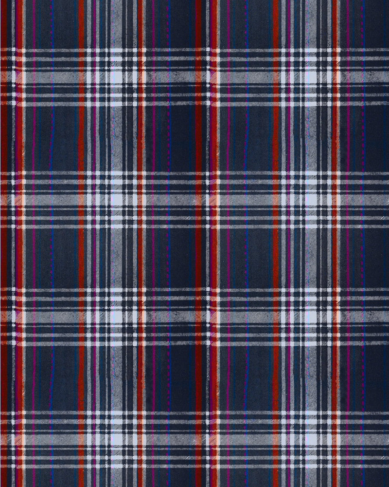 Mind The Gap - SEAPORT PLAID Navy Blue Wallpaper - WP30067
