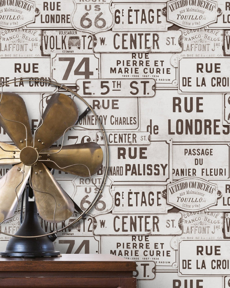 Mind The Gap - STREET SIGNS Brown Premium Wallpaper - WP20034