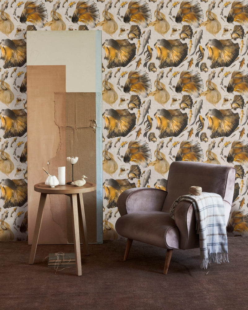 Mind The Gap - GOLDFISH Ivory Wallpaper - WP20302