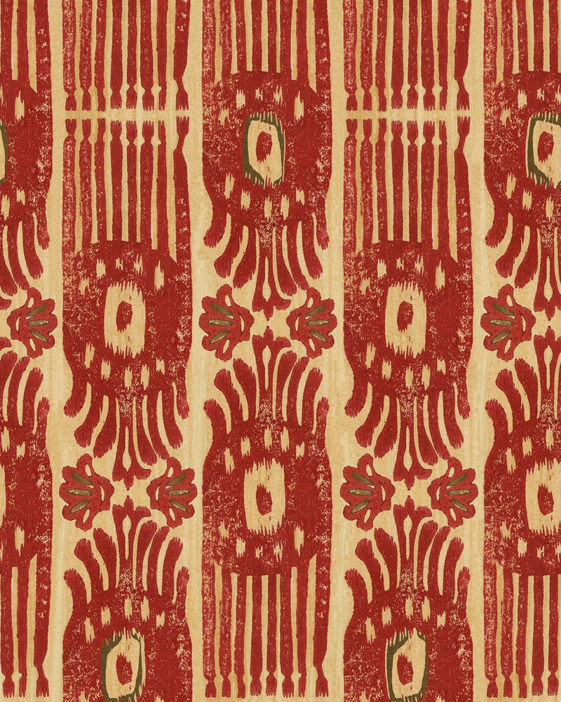 Mind The Gap - TRIBAL IKAT Lava Red Wallpaper - WP30114