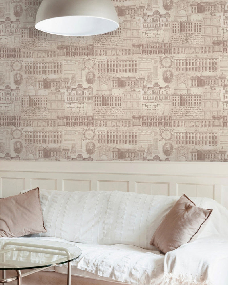 Mind The Gap - VITRUVIUS Taupe Premium Wallpaper - WP20028