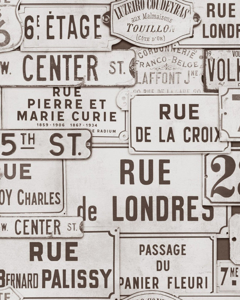 Mind The Gap - STREET SIGNS Brown Premium Wallpaper - WP20034