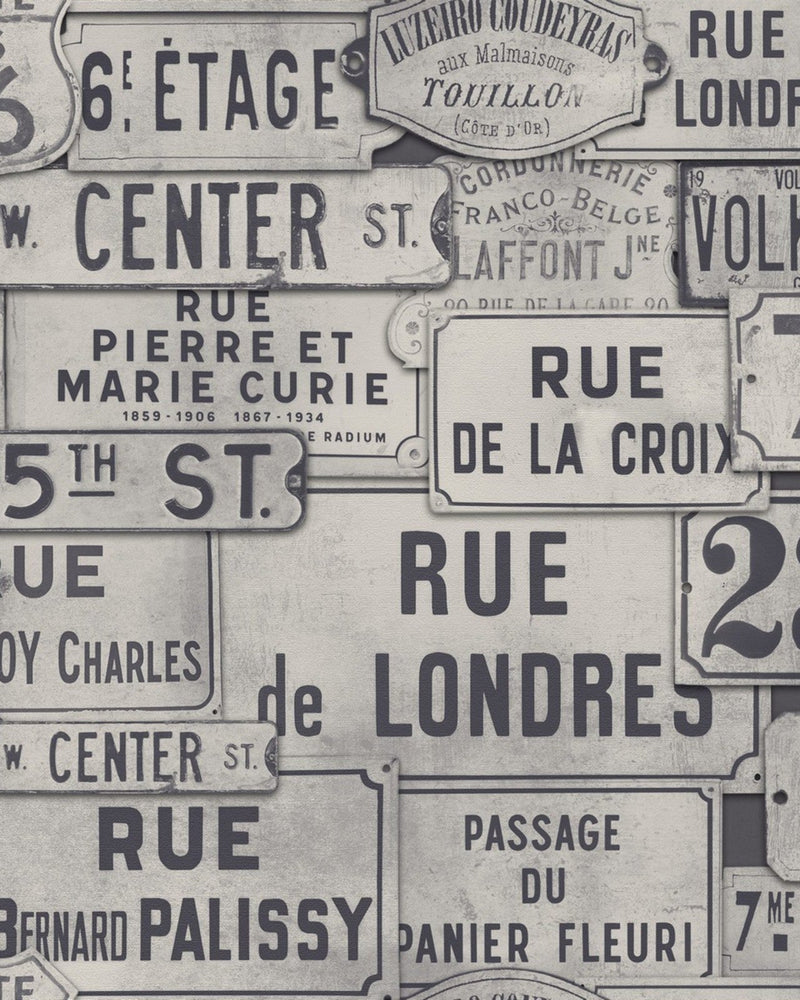 Mind The Gap - STREET SIGNS Neutral Premium Wallpaper - WP20035