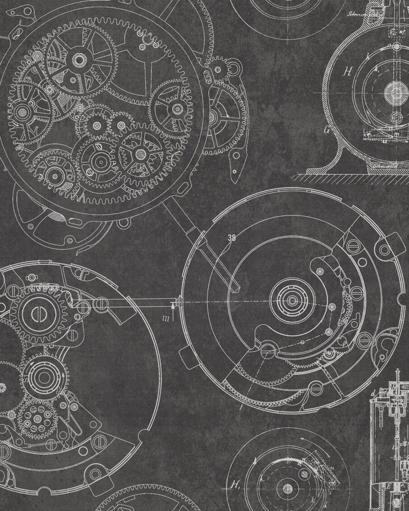 Mind The Gap - HORLOGERIE Anthracite Premium Wallpaper - WP20043