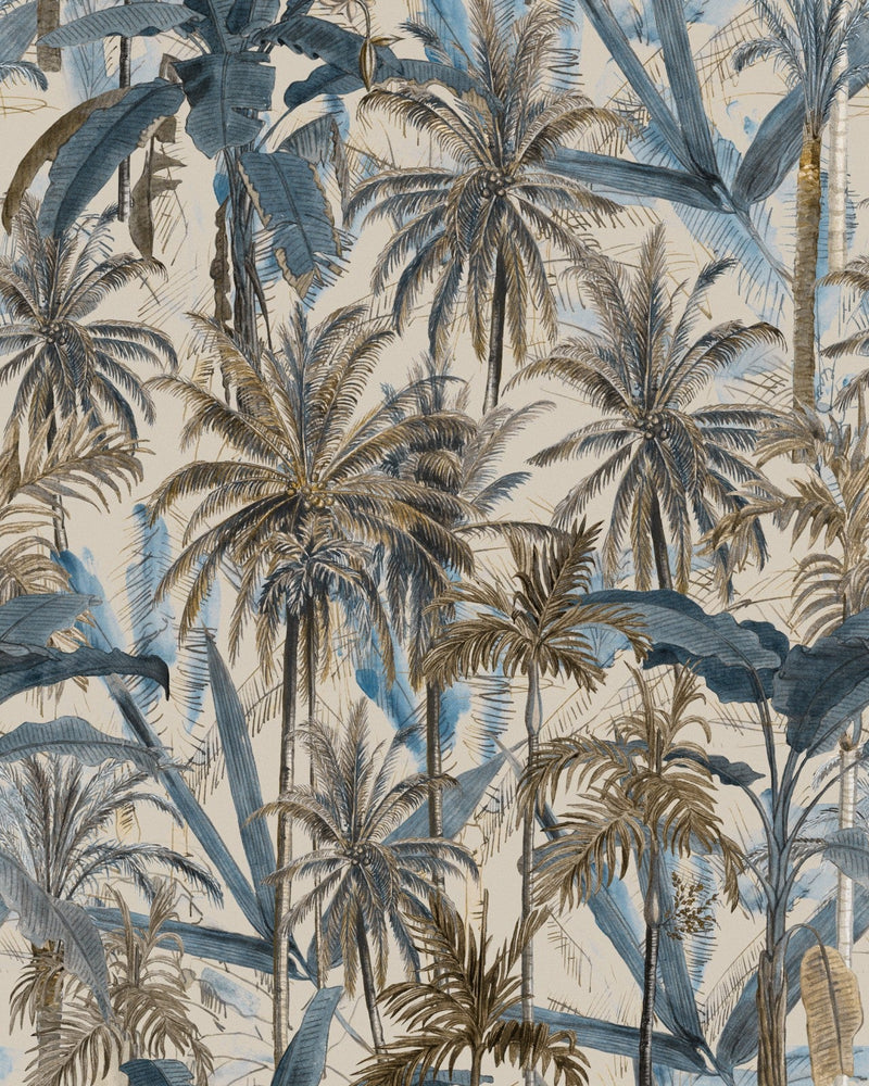 Mind The Gap - THE JUNGLE Smoke Blue Wallpaper - WP20524