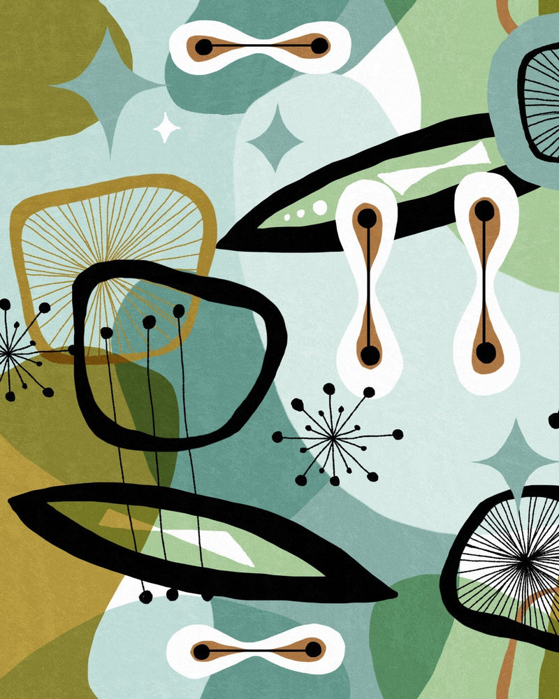 Mind The Gap - CENTURY ELEMENTS Green Wallpaper - WP20530