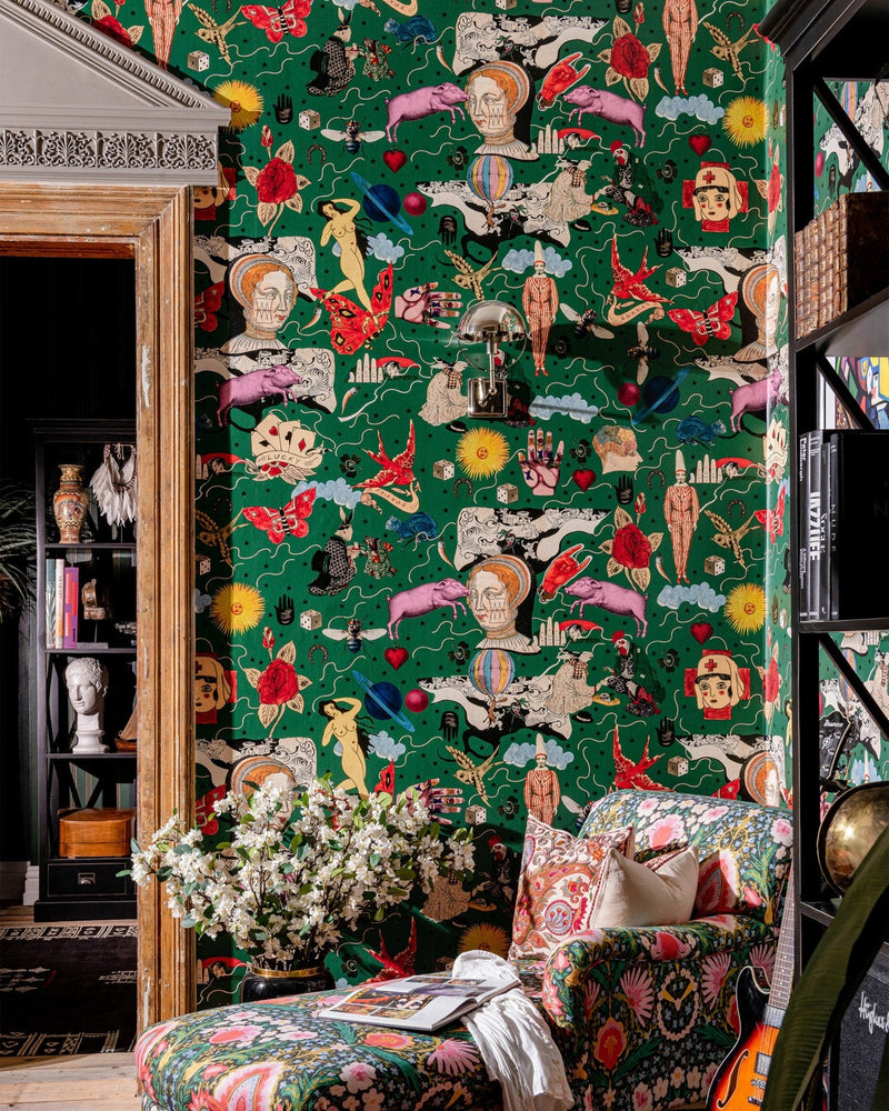 Mind The Gap - ILLUSIONARY DAYTIME Green Wallpaper - WP20618