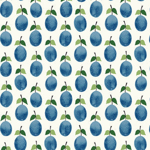 Schumacher - Prunus - Blue - 1974 - Wallpaper
