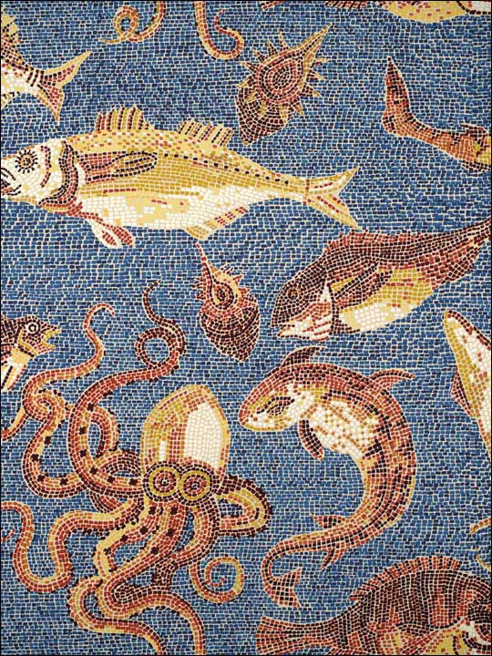 Scalamandre SC0006WP81545 Mikonos Rust and Blue Wallpaper