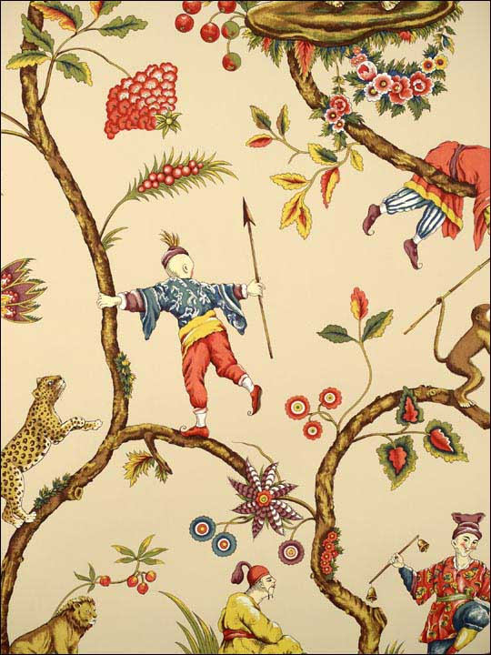 Scalamandre SC0005WP81547 Chinoise Exotique Ecru Wallpaper